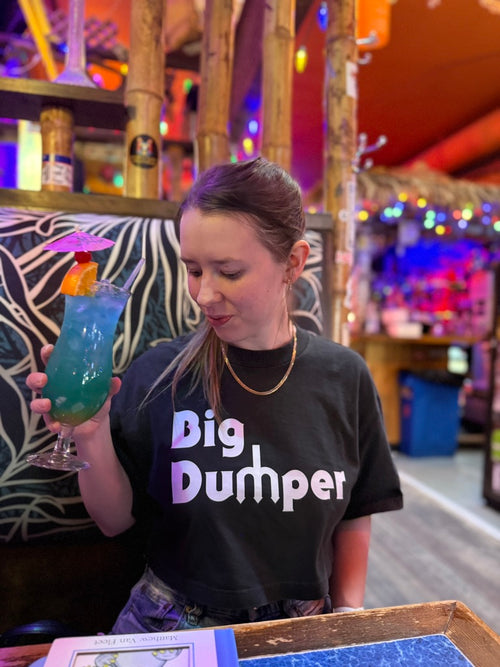 Big Dumper Women's Retro Crop Top (Vintage Black)